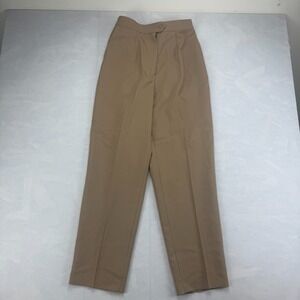 Vtg Worthington Essentials Pants Women's 10 Tan Straight Leg Waistband USA Made